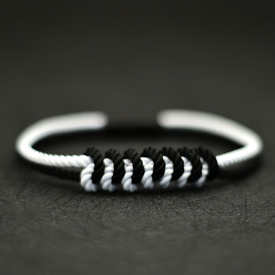 Two-Tone Dragon-Patterned Braided Bracelet for Casual Wear